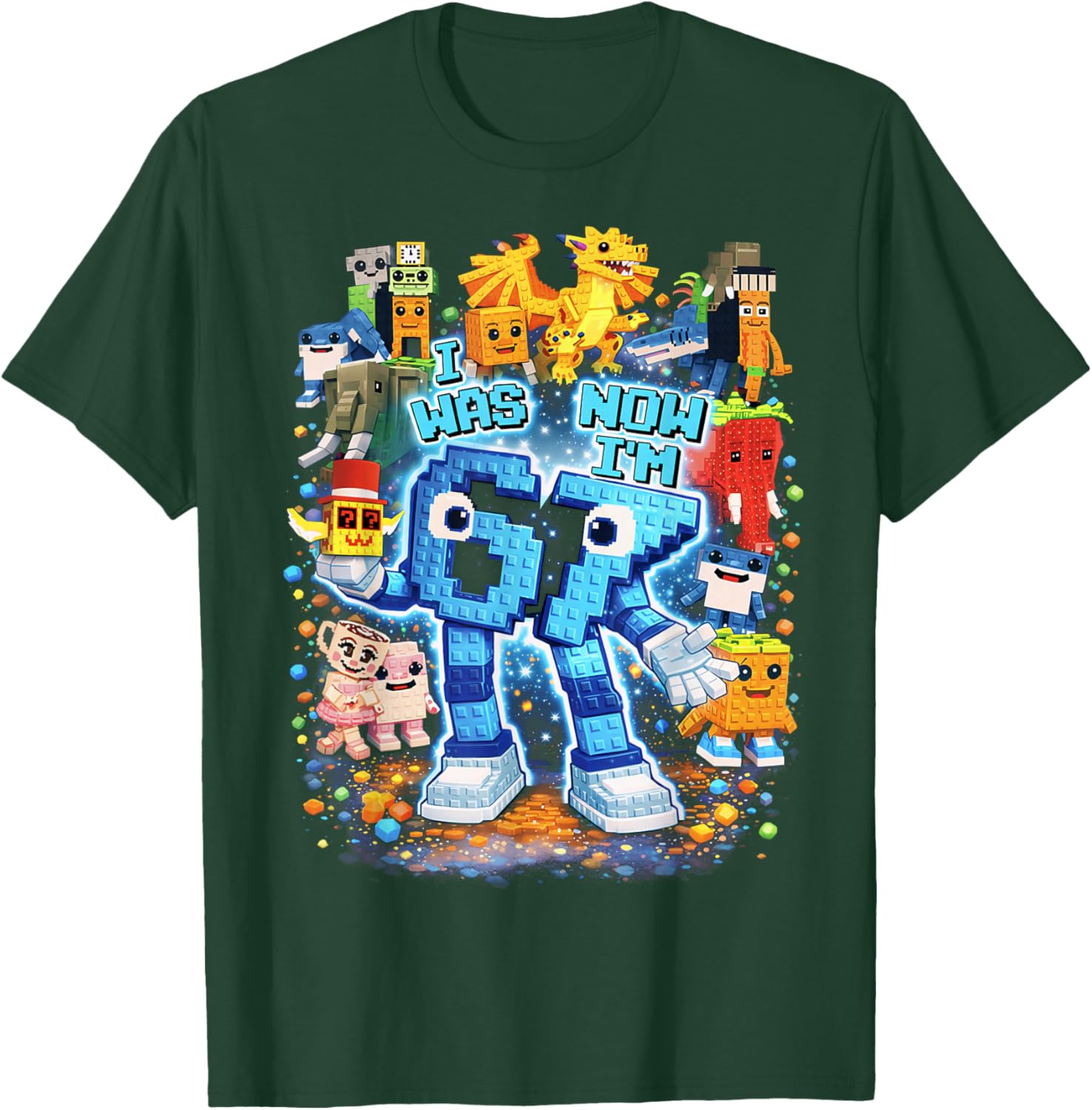 I was 6 Now I'm 7 Brainrot Birthday Boy Gifts for Boys Kids T-Shirt - T-Shirt | Forest