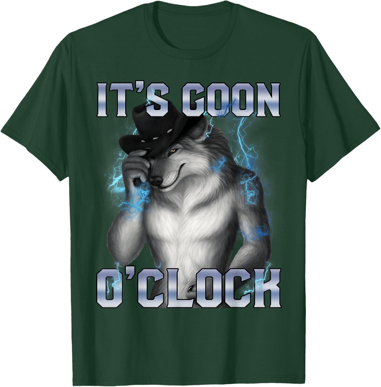 It's Goon O'clock Funny Alpha Wolf Ironic Meme Men T-Shirt - T-Shirt | Forest