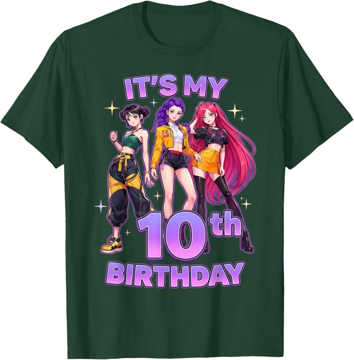 10 Years Old Birthday K pop Kids 10th Bday Girls K-pop T-Shirt - T-Shirt | Forest