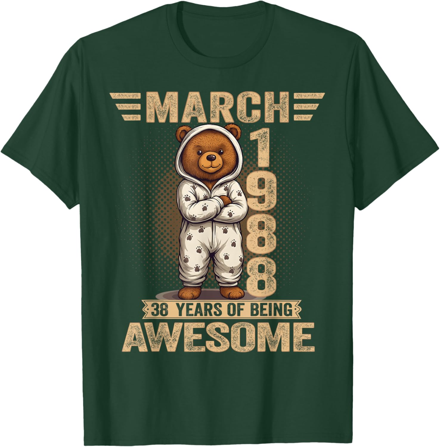 38 Year Old March 1988 Teddy Bear 38th Birthday Women T-Shirt - T-Shirt | Forest