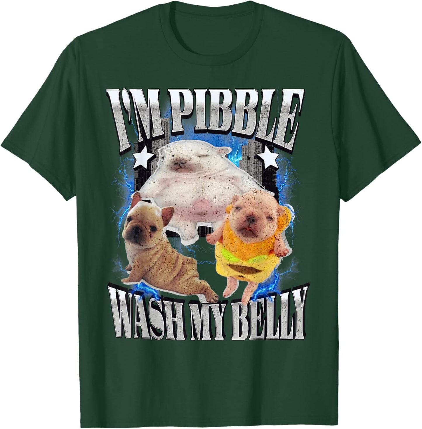 Silly Meme pibble Meme wash My Belly Clean My Belly Meme T-Shirt - T-Shirt | Forest