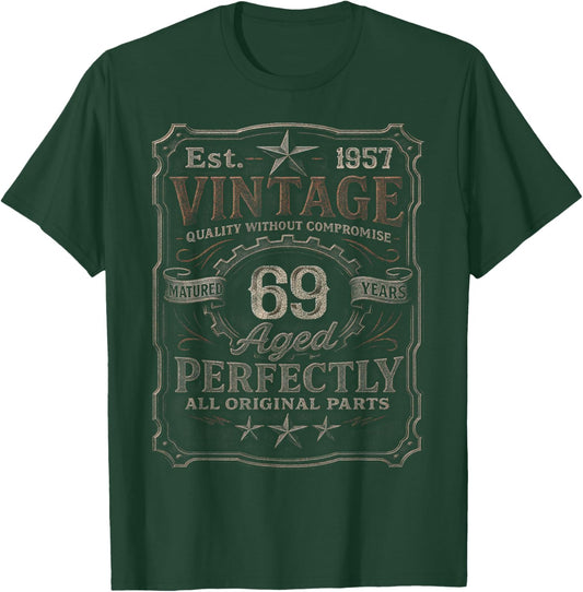 Vintage 1957 Limited Edition Shirt 69 Year Old 69th Birthday T-Shirt - T-Shirt | Forest