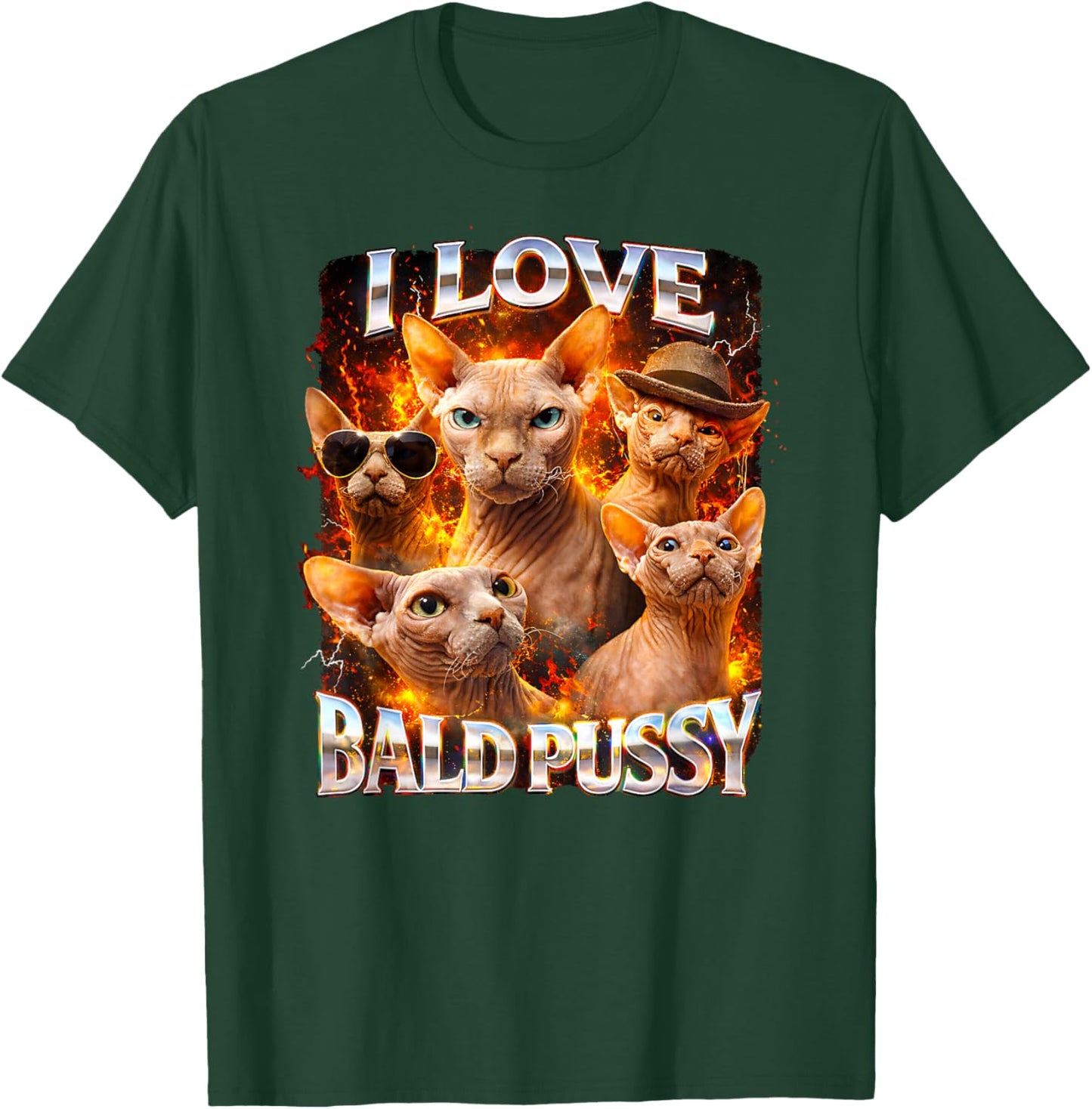 I Love Bald Pussy Adult Humor Dirty Pun Joke T-Shirt - T-Shirt | Forest