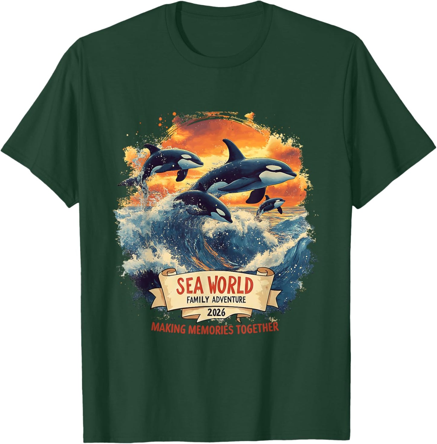 Family Vacation Marine Life Adventure Crew 2026 Dolphin Trip T-Shirt - T-Shirt | Forest