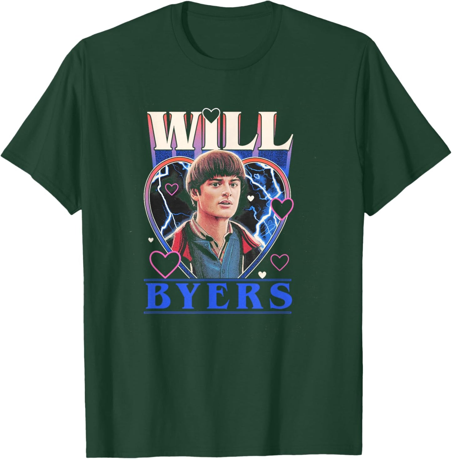 Stranger Things Valentine's Day Will Byers Retro Heart Frame T-Shirt - T-Shirt | Forest