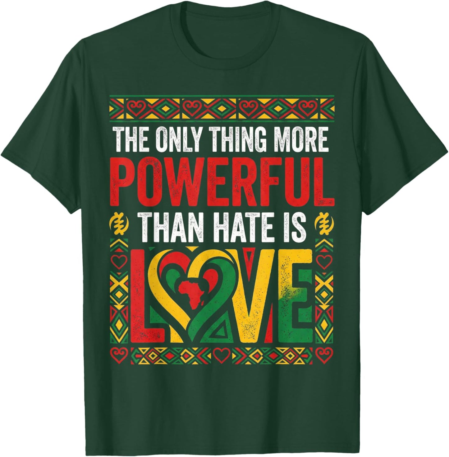 African American Black Pride Afro Love Greater Than Hate T-Shirt - T-Shirt | Forest