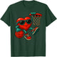Valentines Day Basketball Funny Red Heart Love Boys Kids T-Shirt - T-Shirt | Forest