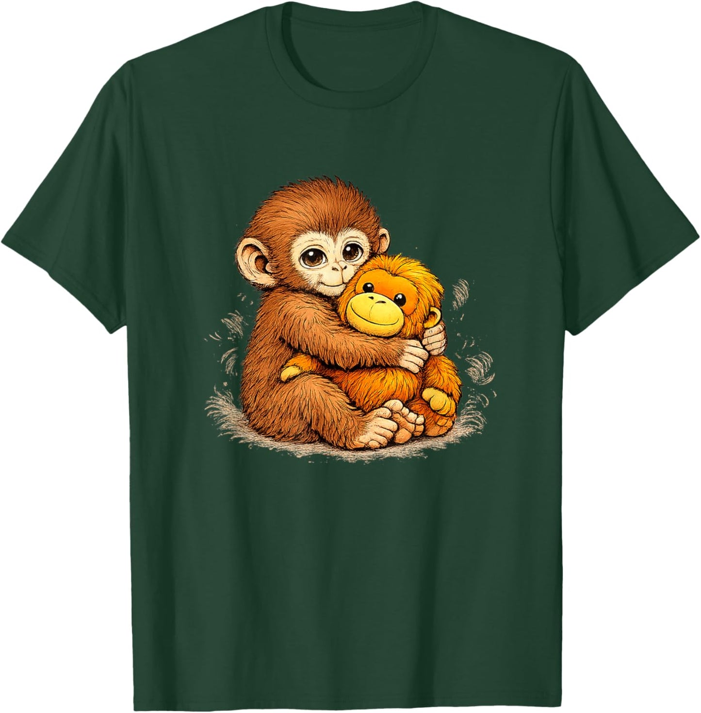 Punch Monkey Meme Cute Baby Plush Toy Sign of Mother Love T-Shirt - T-Shirt | Forest