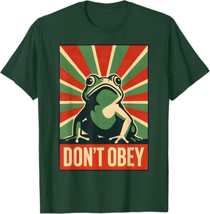 Retro Frog Don't Obey Shirt Men Women T-Shirt - T-Shirt | Forest