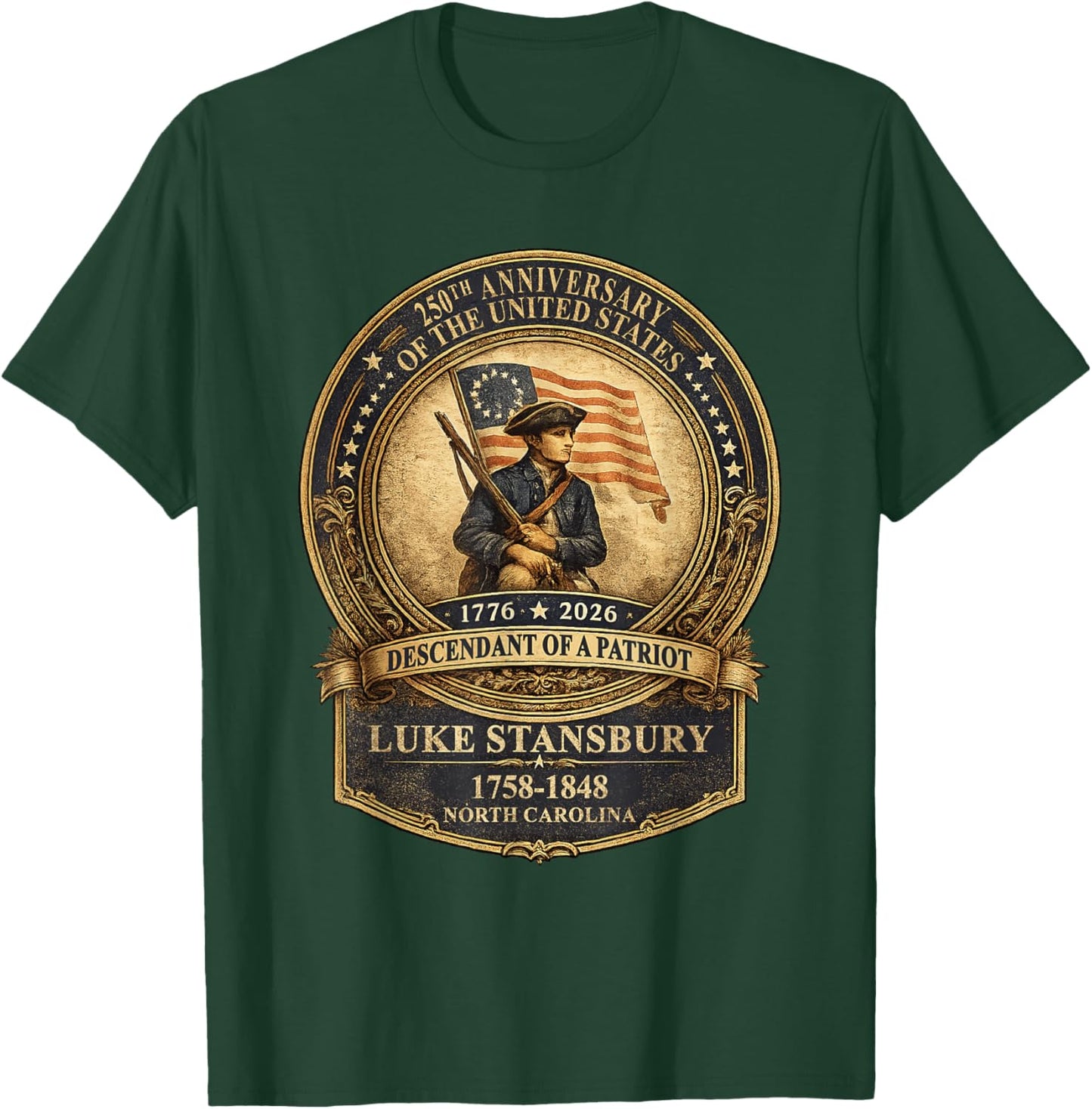 Celebrate 250 Years of America Semiquincentennial 1776-2026 T-Shirt - T-Shirt | Forest