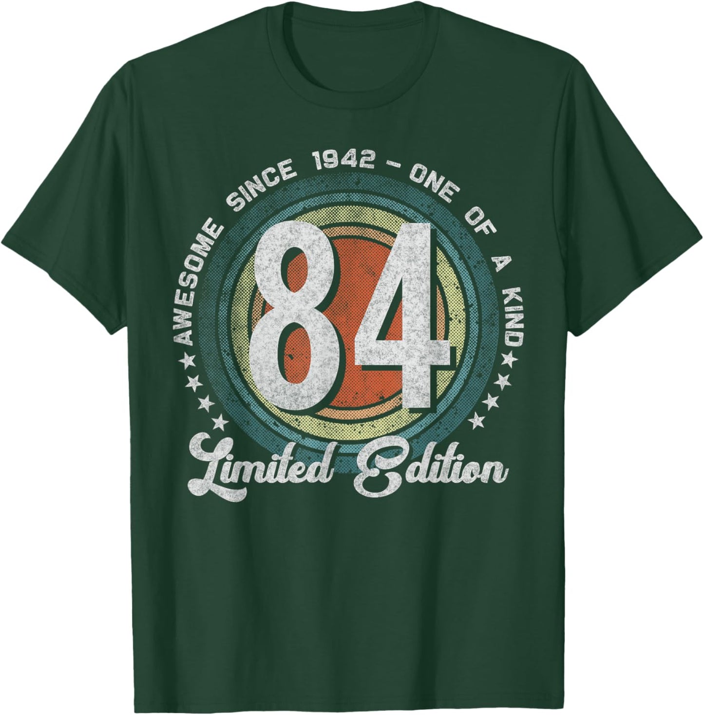 84 Year Old Gifts Vintage 1942 Limited Edition 84th Birthday T-Shirt - T-Shirt | Forest