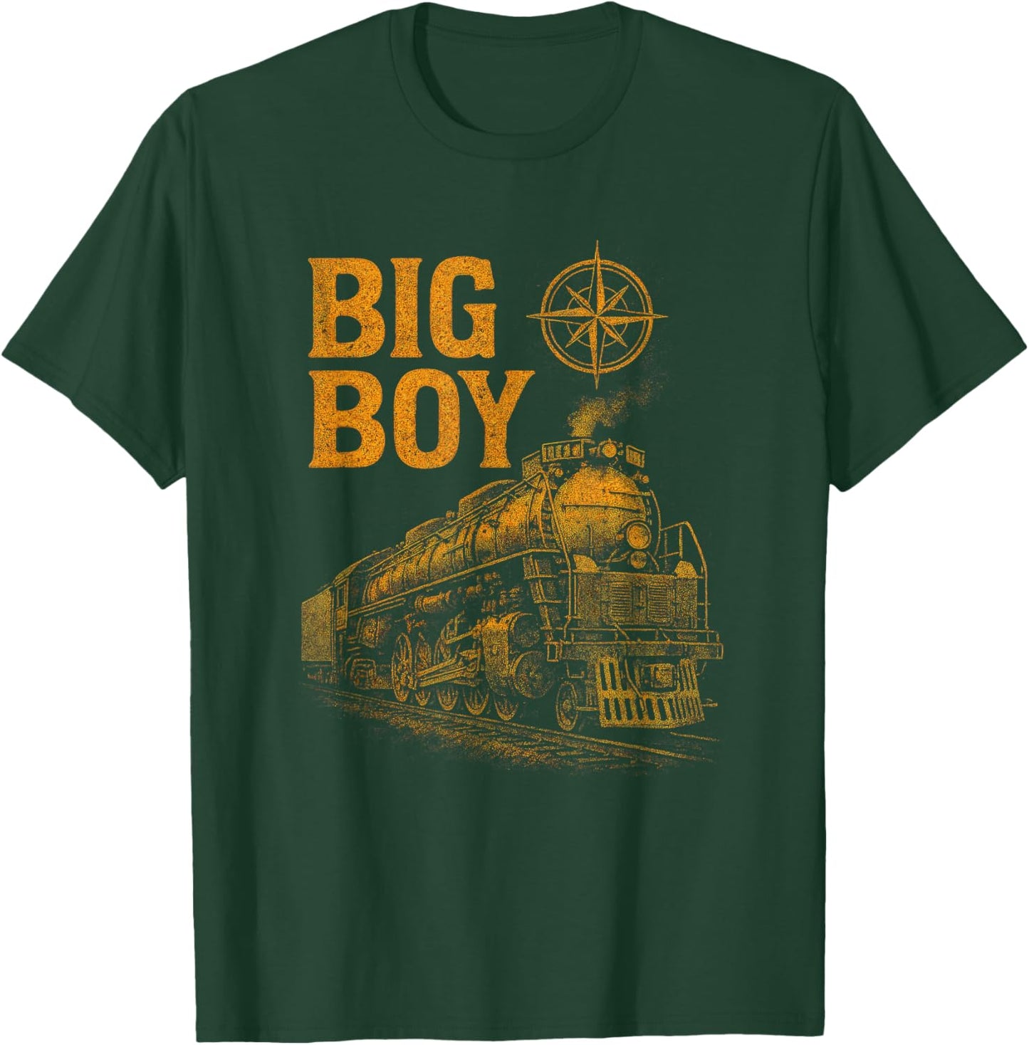 Big BOY - Vintage Steam Locomotive Design T-Shirt - T-Shirt | Forest