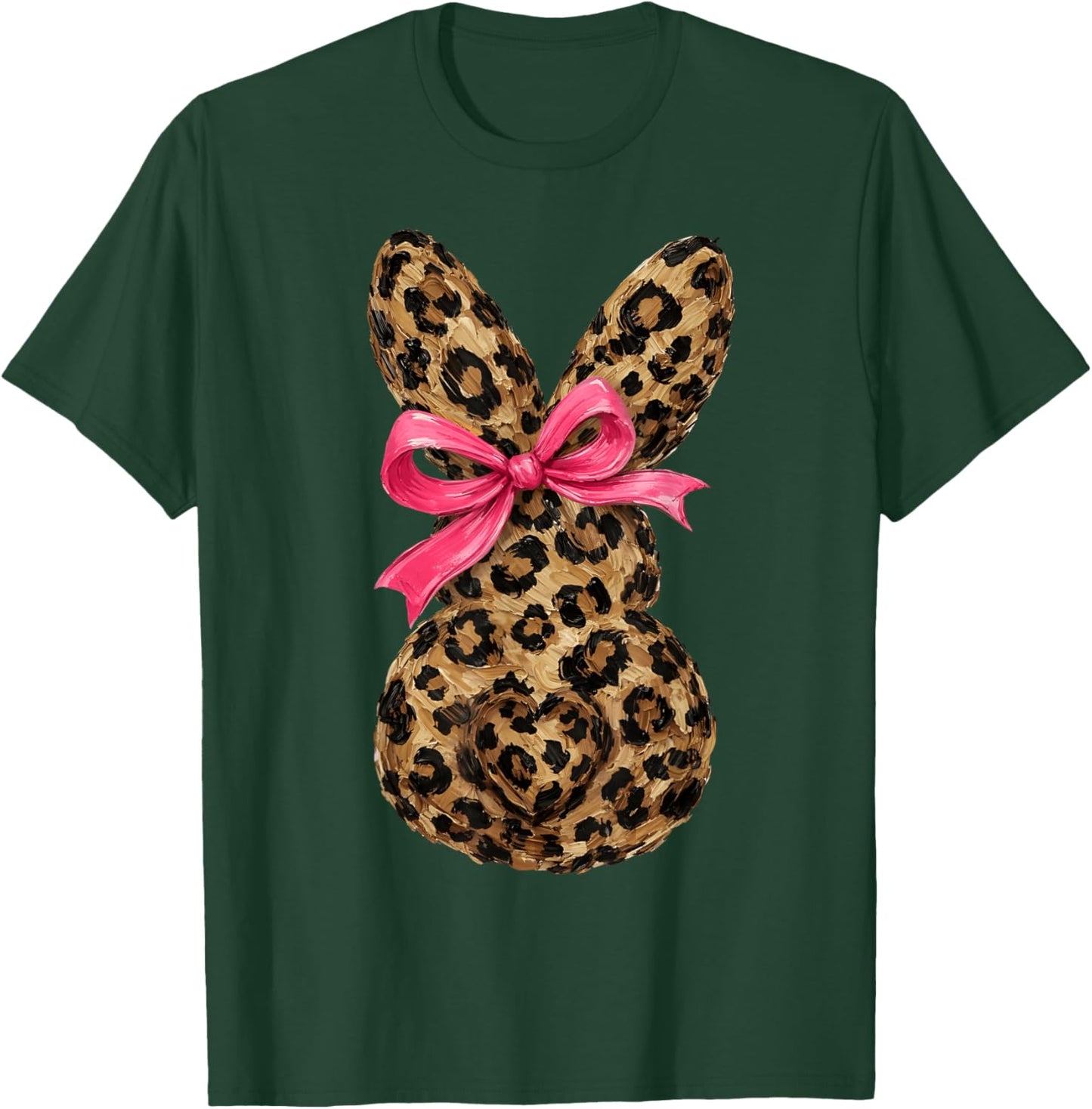 Funny Bunny Coquette Bow Rabbit Leopard Easter T-Shirt - T-Shirt | Forest