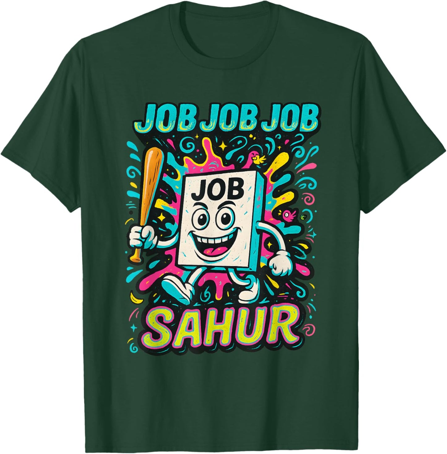 Italian Brainrot with Job Job Job Sahur Funny for Kids Boys T-Shirt - T-Shirt | Forest