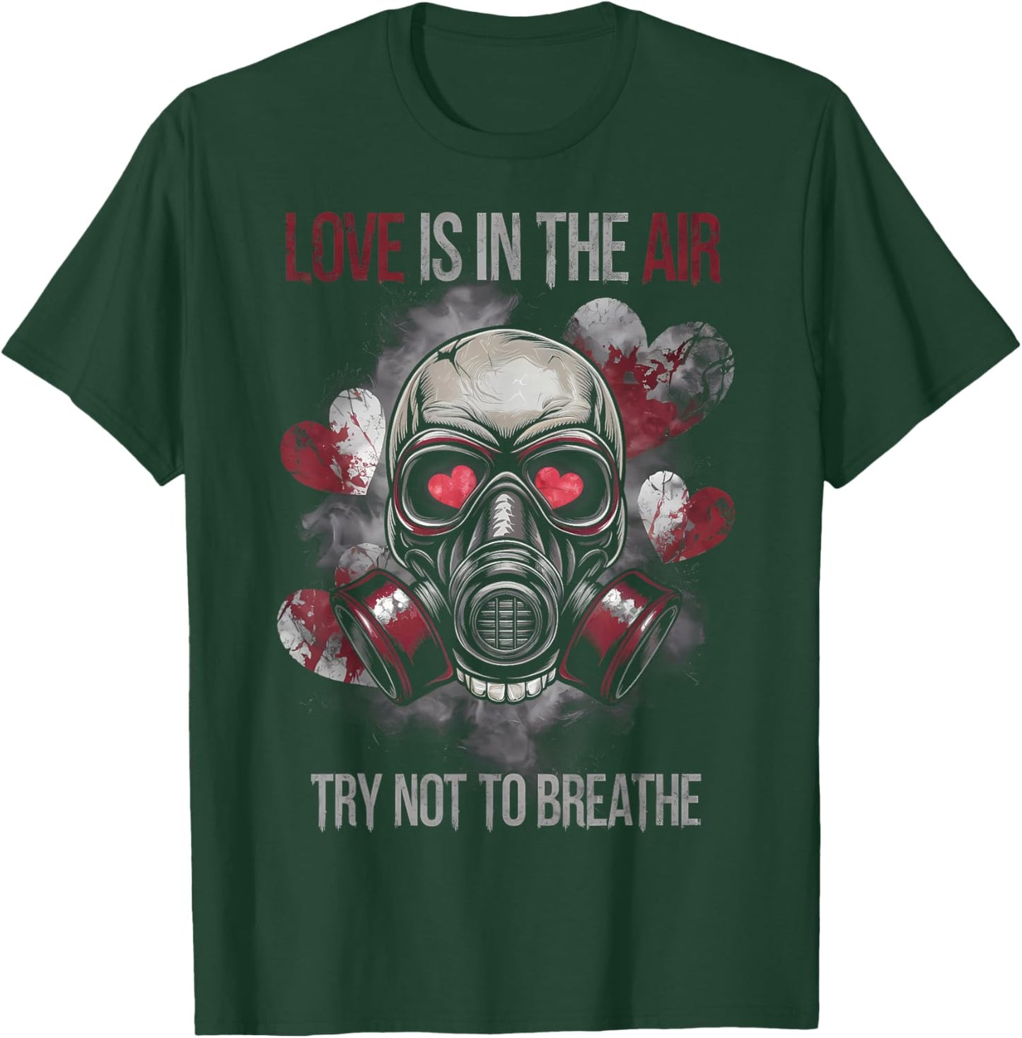 Valentine Skull Gas Mask Love Romance T-Shirt - T-Shirt | Forest