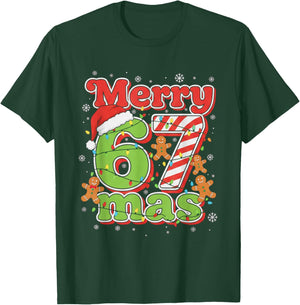 Funny Merry 67 mas Christmas Holiday Women Kids Xmas Ugly T-Shirt - T-Shirt | Forest