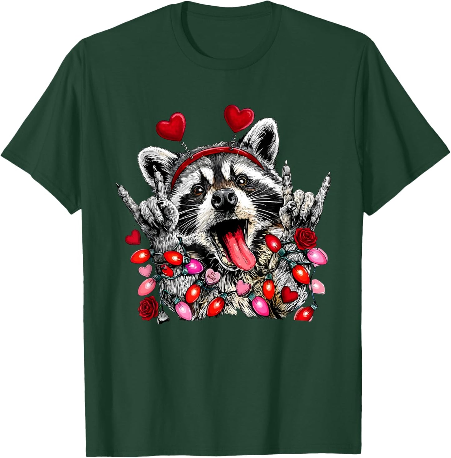 Vintage Boys Girls Valentine Trashed Panda Lover Heart XOXO T-Shirt - T-Shirt | Forest