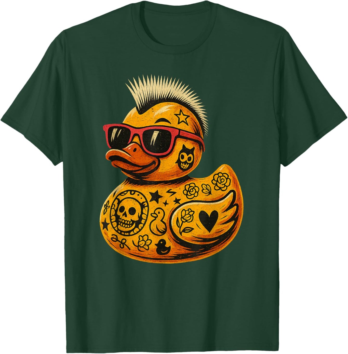Mohawk Rubber Duck Punk Rock Rocker Toddler Boys Kid T-Shirt - T-Shirt | Forest