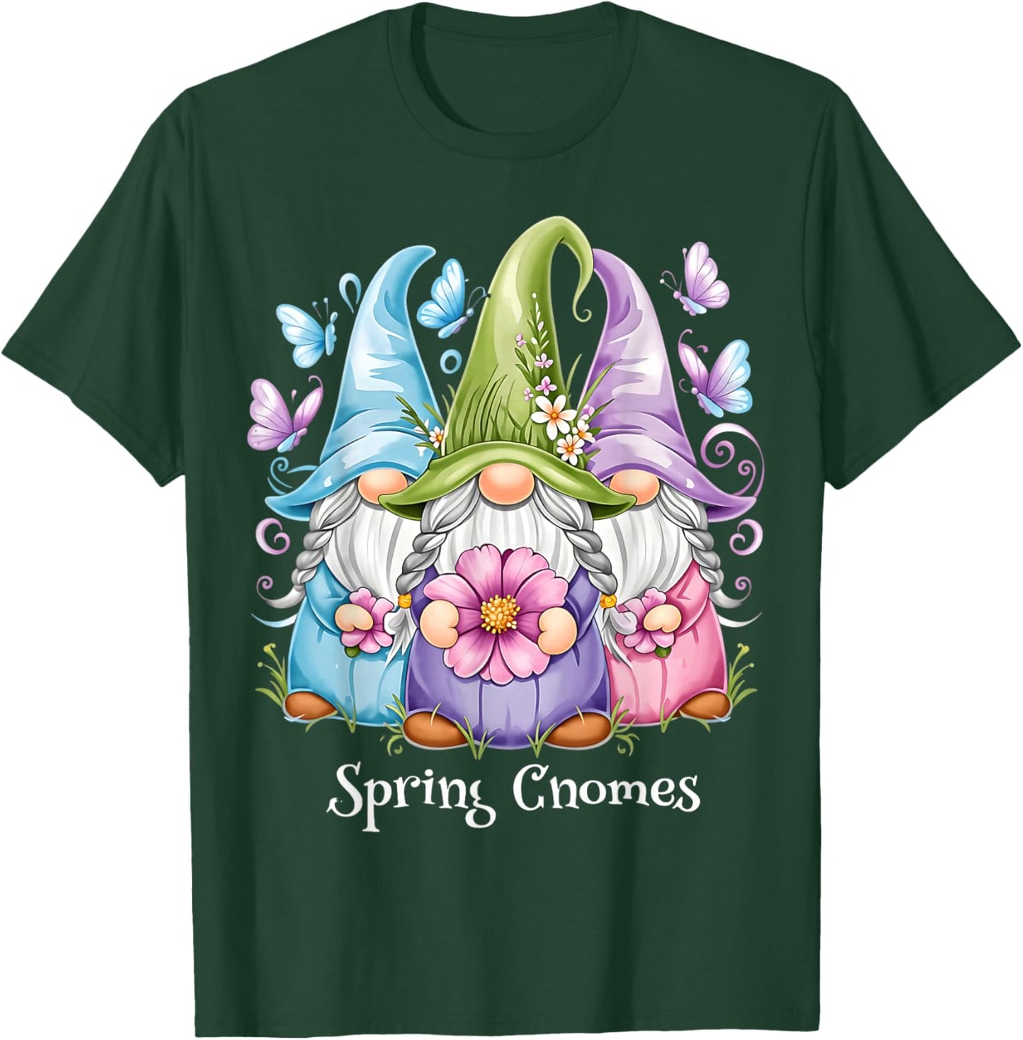 Adorable Spring Gnomes Magical Garden Joy T-Shirt - T-Shirt | Forest