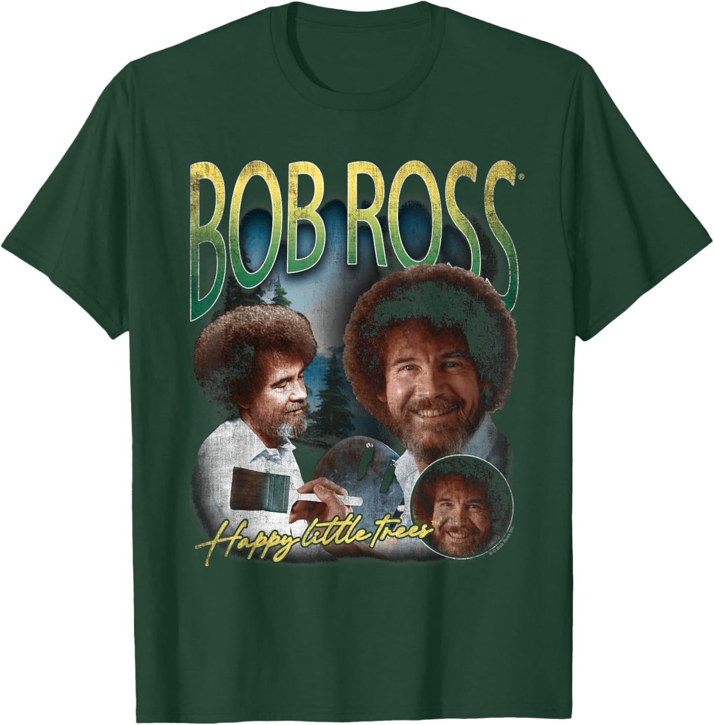 Bob Ross Homage T-Shirt - T-Shirt | Forest