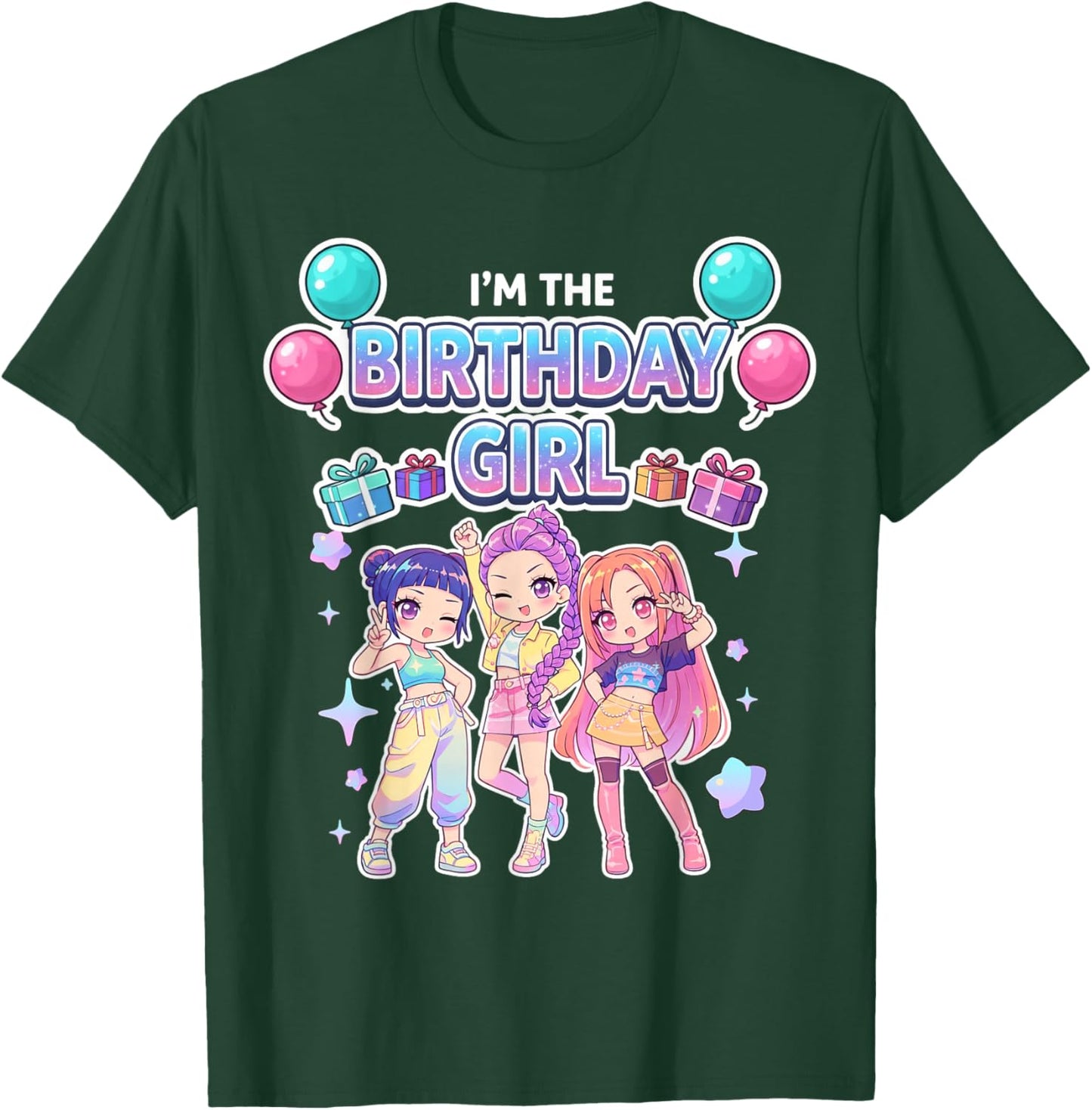 I'm The Birthday Girl Cute Chibi Kpop Funny Kids Korean Pop T-Shirt - T-Shirt | Forest