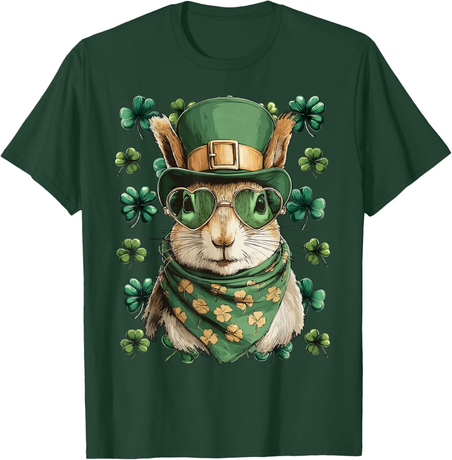 Irish Squirrel with Sunglasses Shamrocks St Patricks Day T-Shirt - T-Shirt | Forest