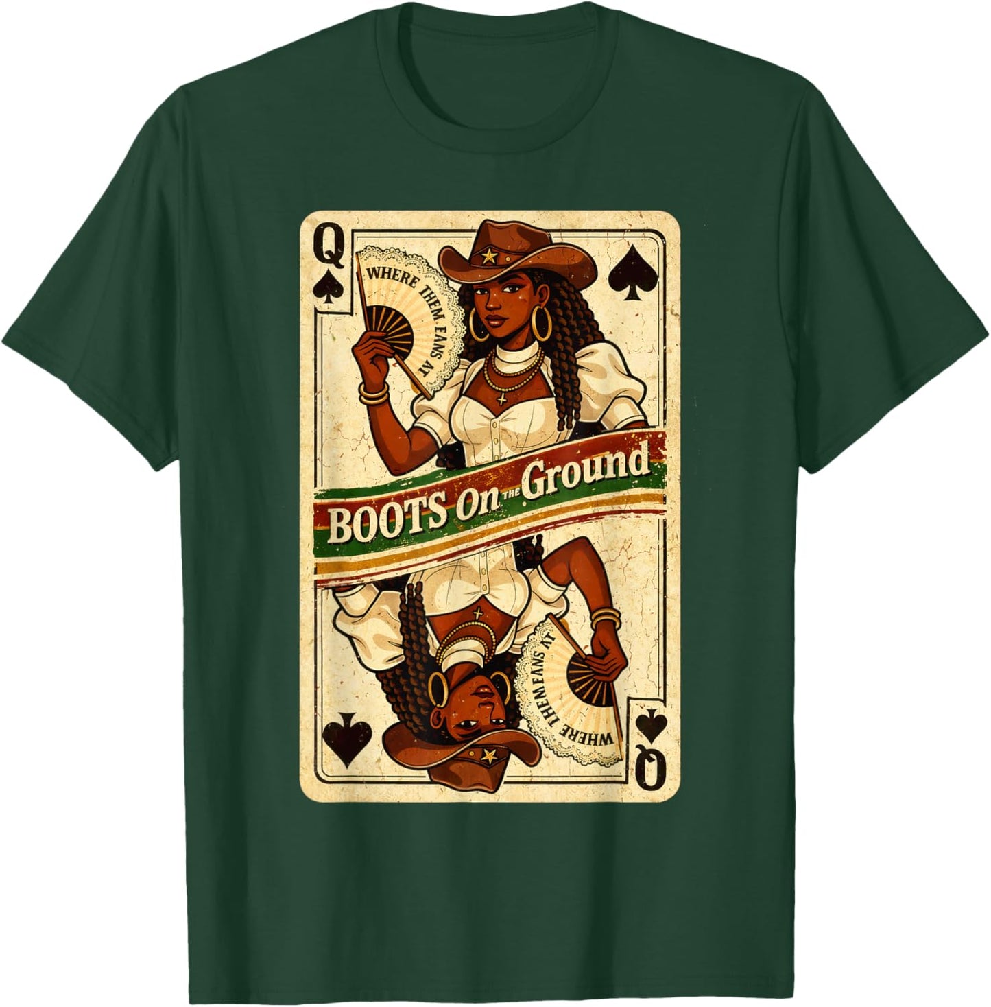 Boots On The Ground Where Them Fans at Western Cowgirl Women T-Shirt - T-Shirt | Forest