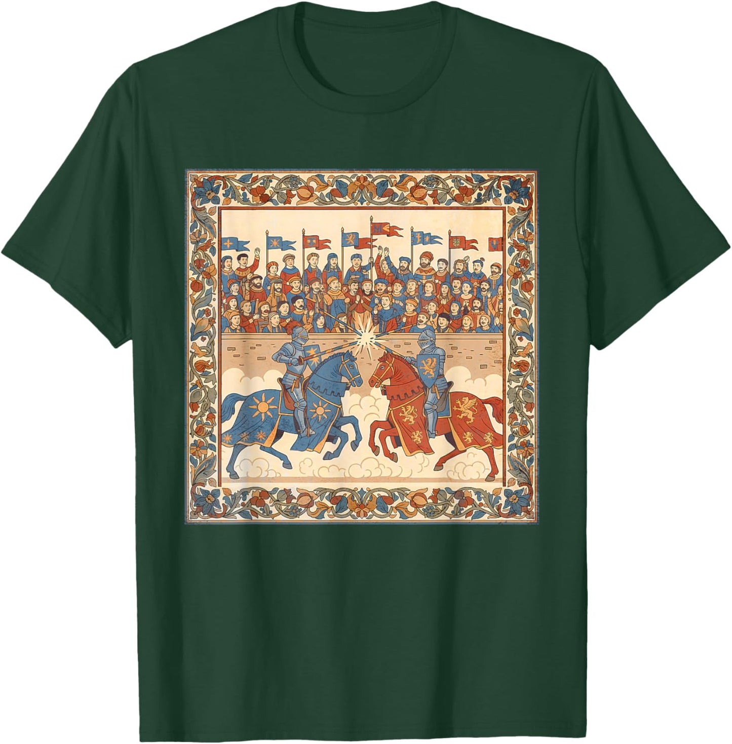 Castlecore Medieval Knight Jousting Renaissance Fair T-Shirt - T-Shirt | Forest