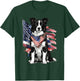 Border Collie 4th of July Patriotic Dog T-Shirt - T-Shirt | Forest
