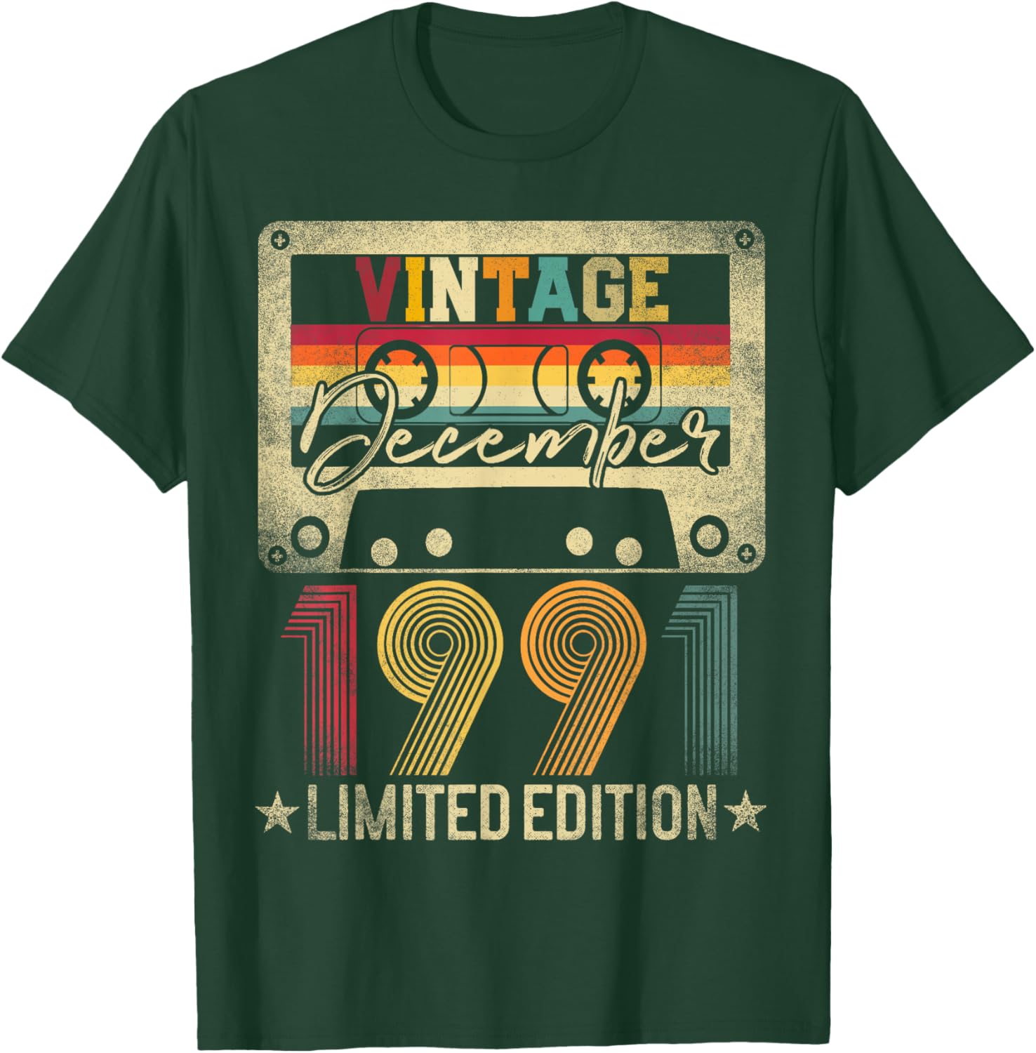 Vintage 1991 December 35 Years Old 35th Birthday Men Women T-Shirt - T-Shirt | Forest