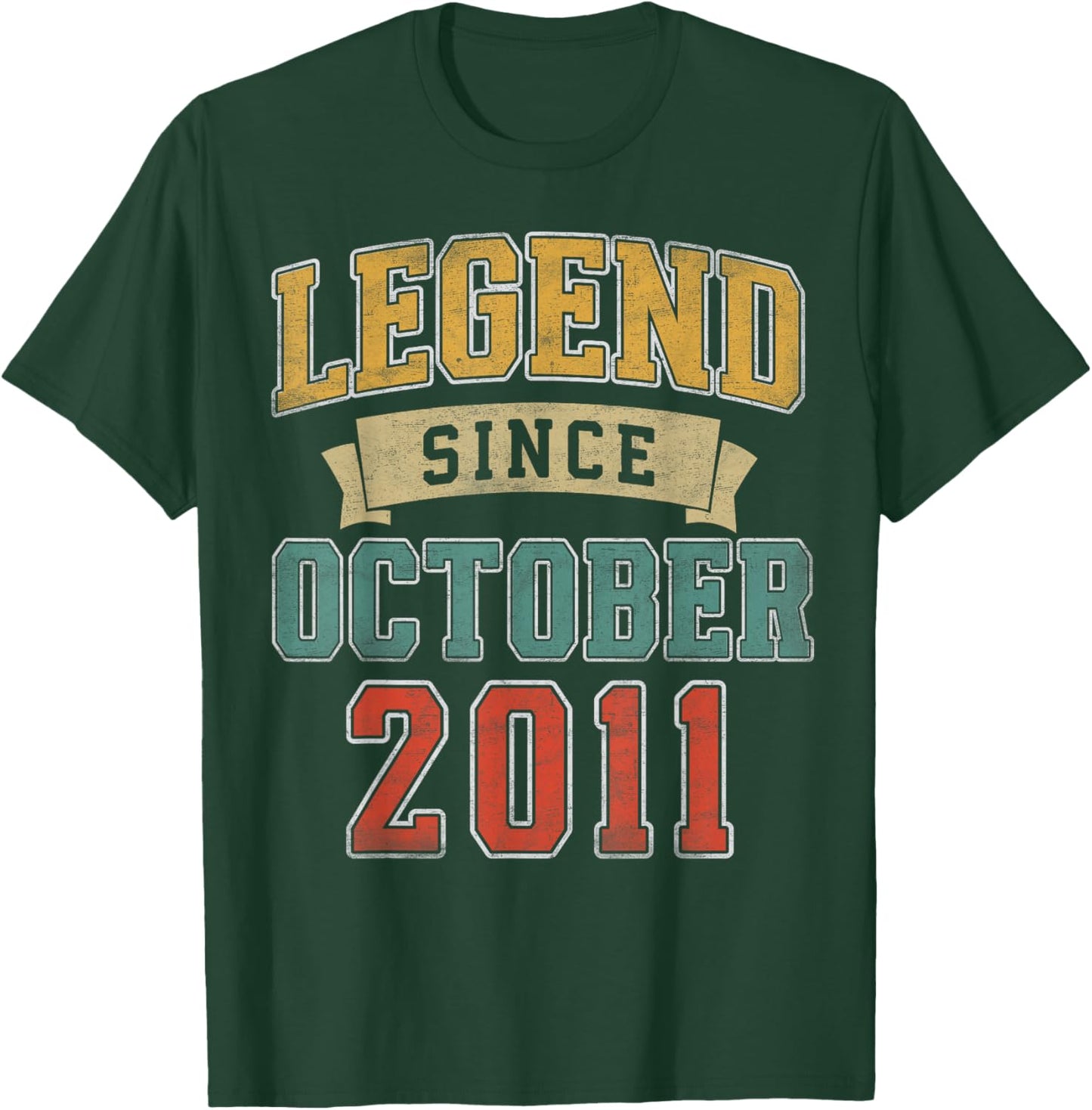 Legend October 2011 14th Birthday Boy Girl 14 Year Old T-Shirt - T-Shirt | Forest