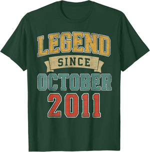Legend October 2011 14th Birthday Boy Girl 14 Year Old T-Shirt - T-Shirt | Forest