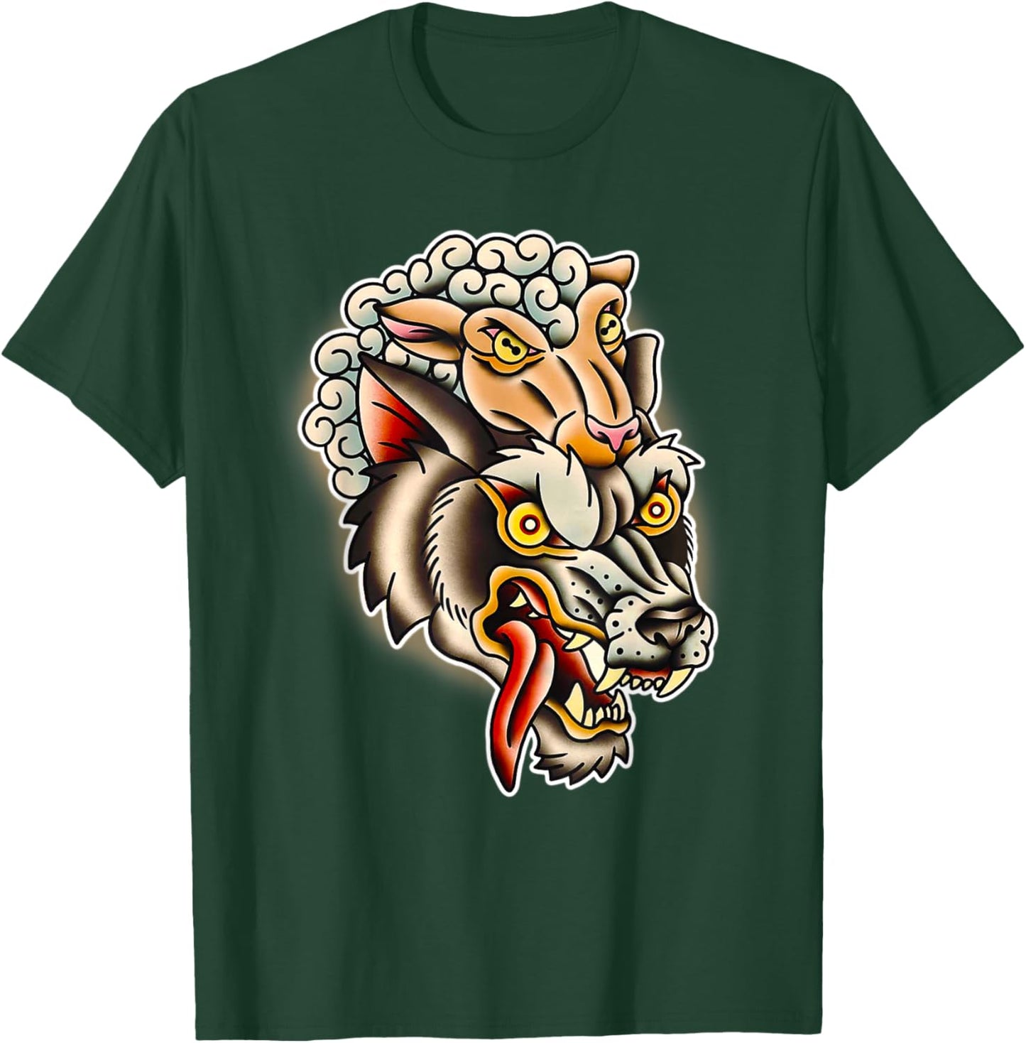 Wolf in Sheeps Clothing Tattoo Flash T-Shirt - T-Shirt | Forest