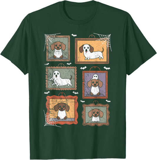Dog in Ghost Costume Funny Halloween Puppy Lover T-Shirt - T-Shirt | Forest
