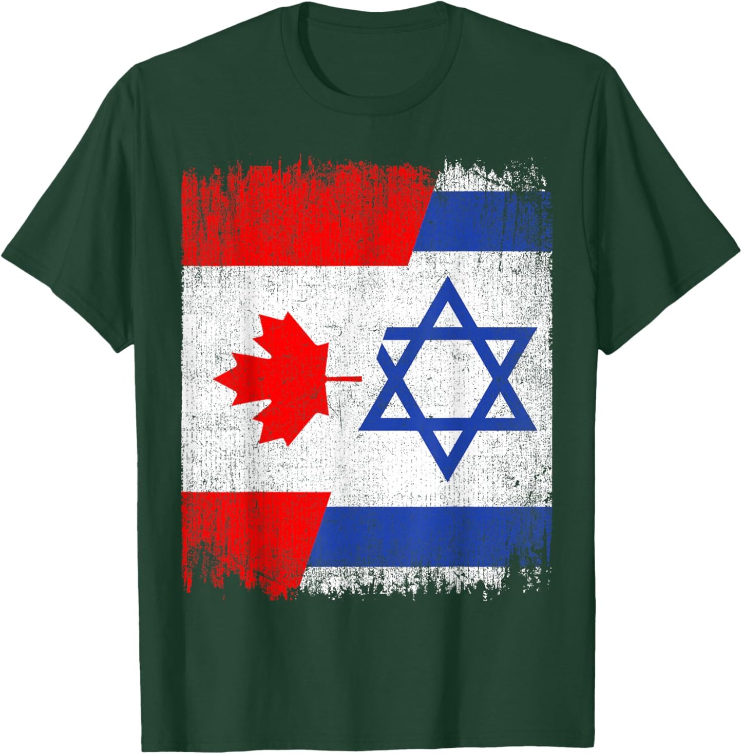 Half Canada Israel Flag Canadian Israelis Pride Roots T-Shirt - T-Shirt | Forest