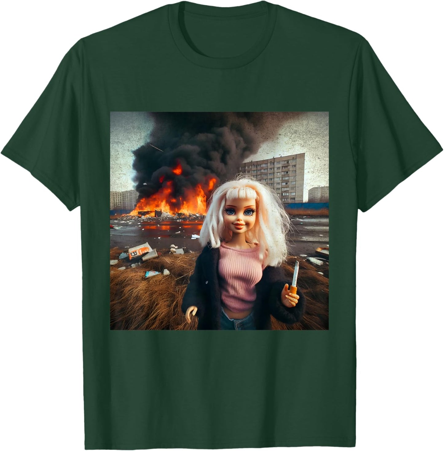 Messy Doll Dark Surreal Art Gritty Aesthetic T-Shirt - T-Shirt | Forest