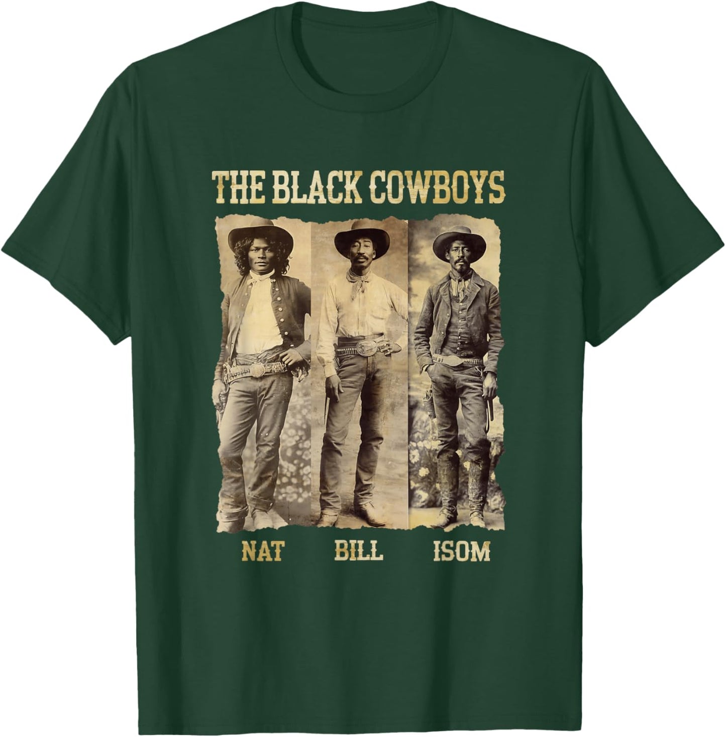 The Black Cowboys Western Rodeo Melanin Black History Texas T-Shirt - T-Shirt | Forest