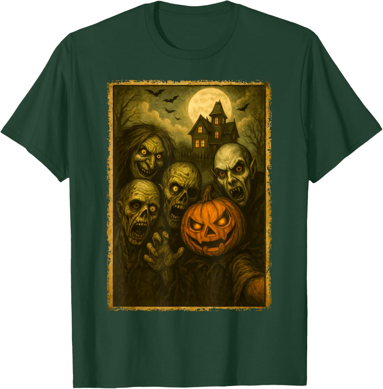 Monsters Group Selfie Meme Funny Halloween T-Shirt - T-Shirt | Forest