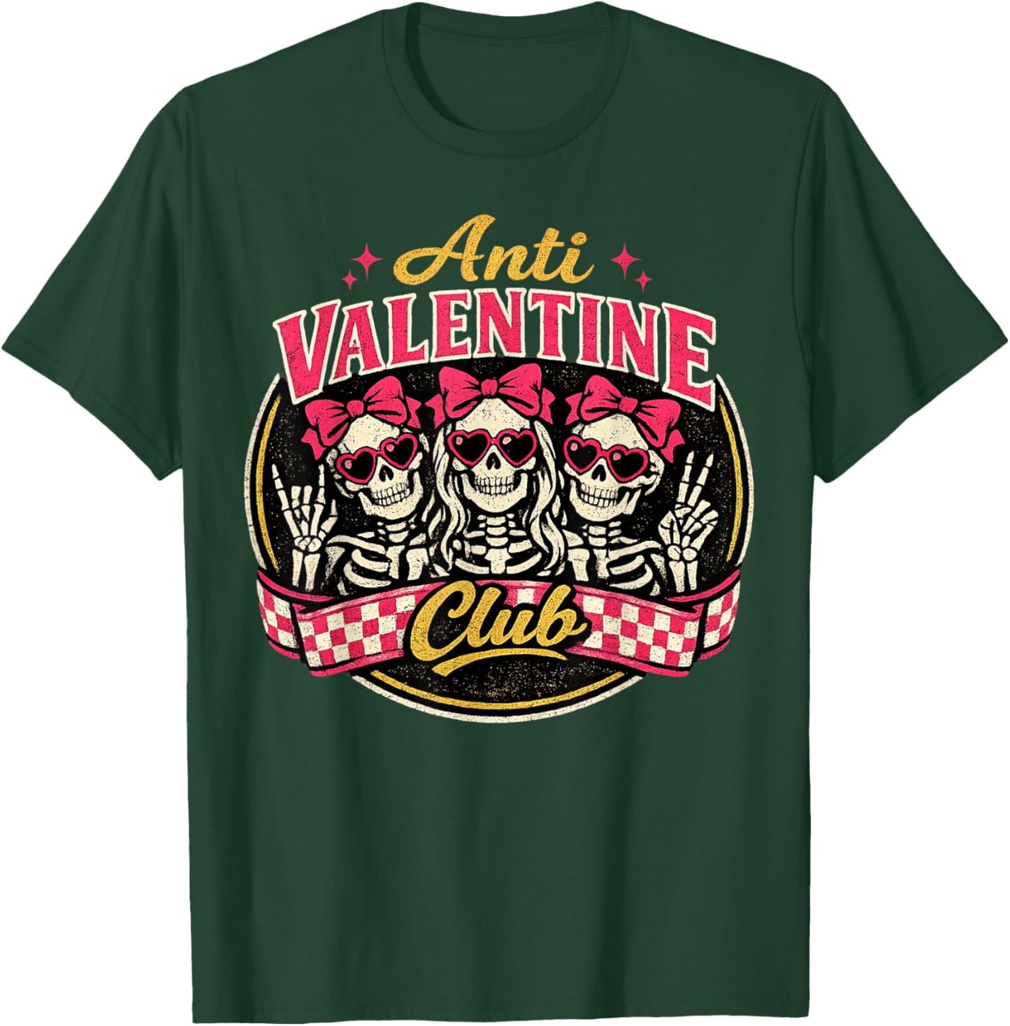 Funny Valentine's Day Friends Group Anti Valentine Club T-Shirt - T-Shirt | Forest