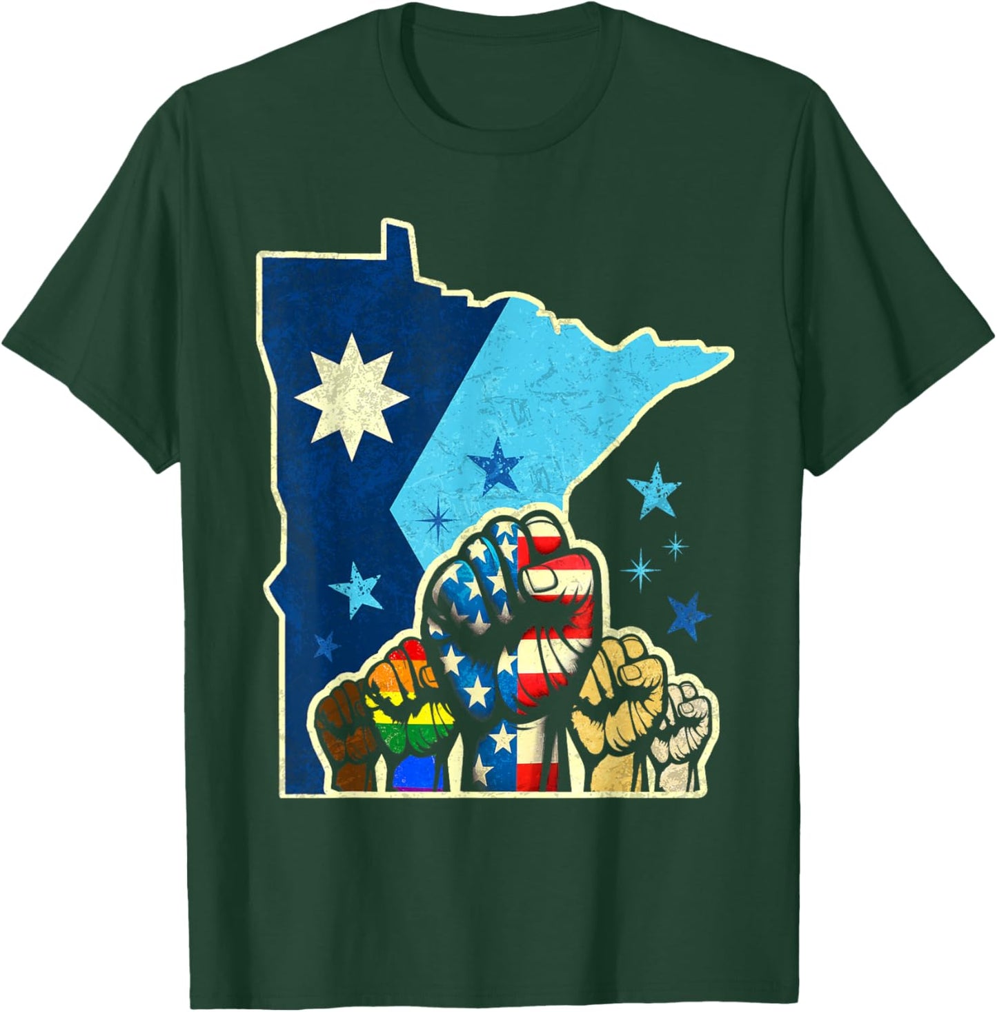Resist Minnesota Rebel New State Flag Men Women T-Shirt - T-Shirt | Forest