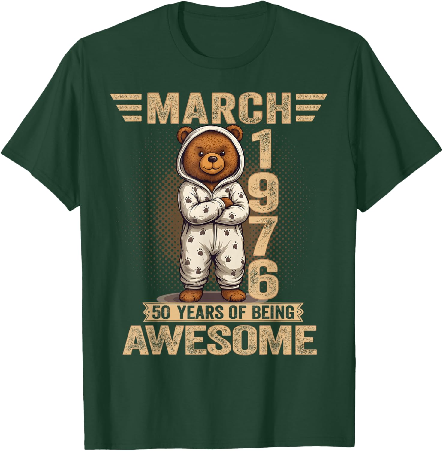 50 Year Old March 1976 Teddy Bear 50th Birthday Women T-Shirt - T-Shirt | Forest