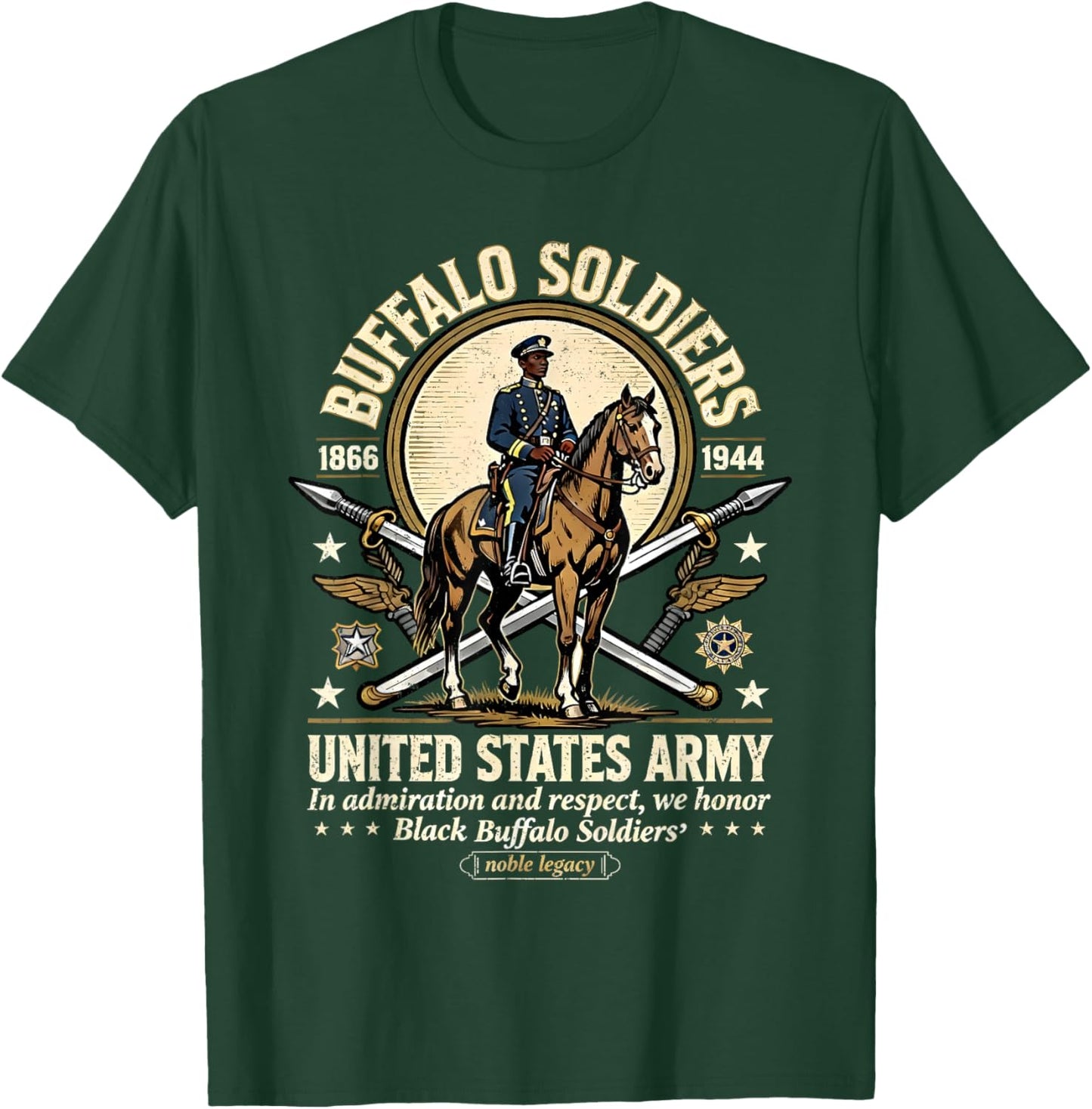 Buffalo Soldiers Black History United States Army Honor T-Shirt - T-Shirt | Forest