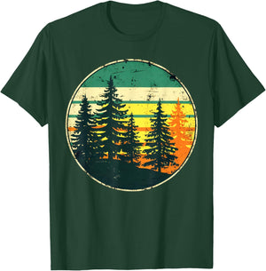 Outdoor Wildlife Nature Mountain Forest Tree Retro Landscape T-Shirt - T-Shirt | Forest
