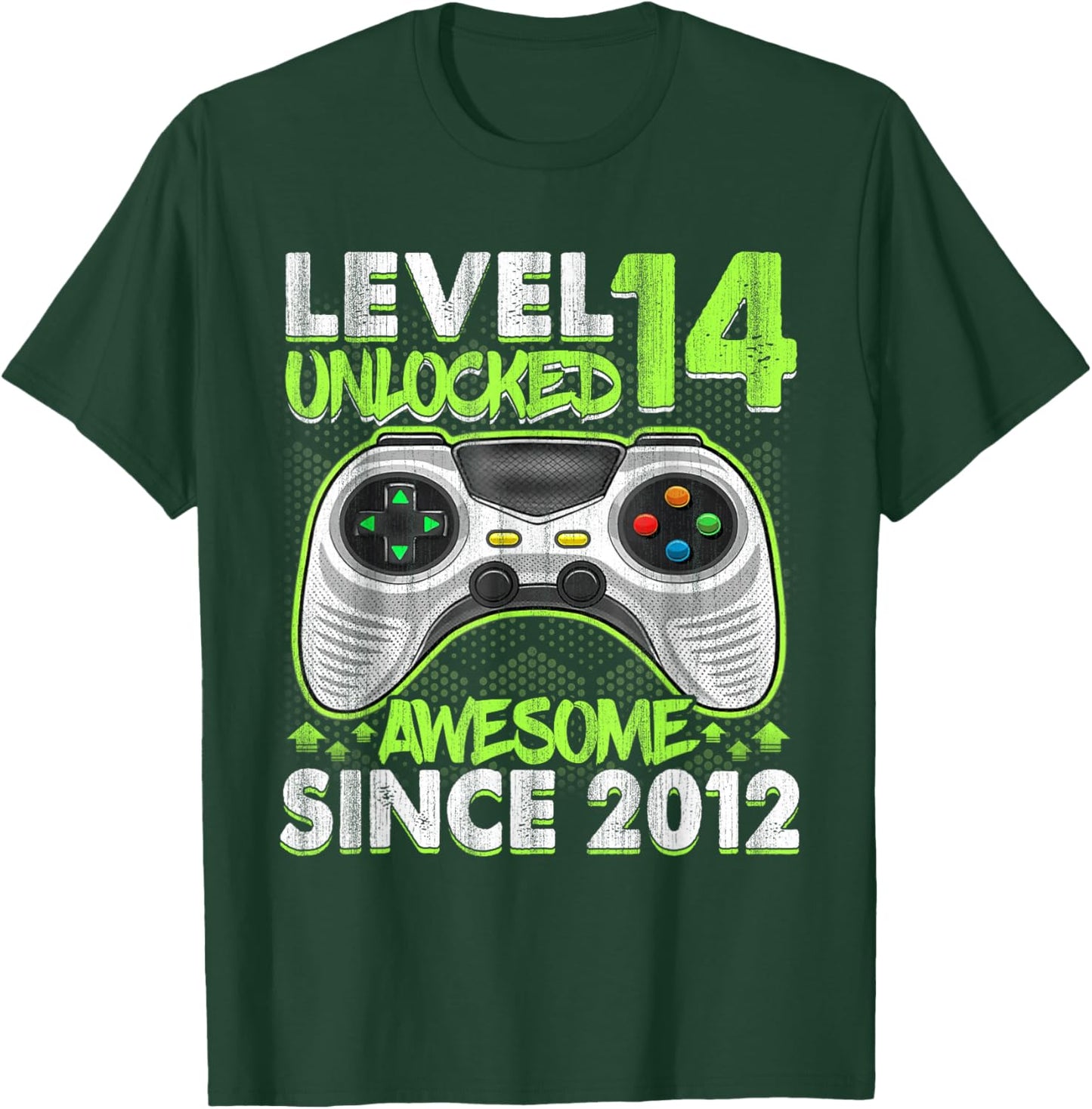 Level 14 Unlocked 14th Birthday Boys Video Gamer 14 Year Old T-Shirt - T-Shirt | Forest