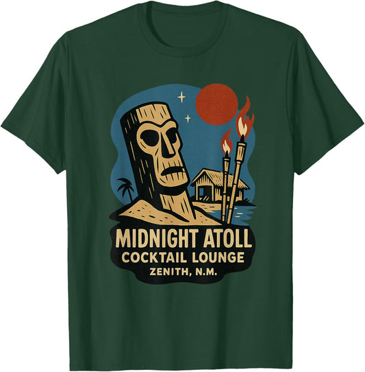 Midnight Atoll Cocktail Lounge - Tiki Bar T-Shirt - T-Shirt | Forest