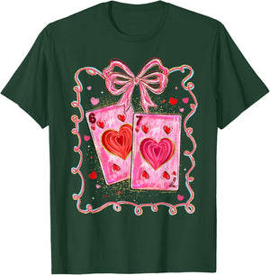 Valentine Funny 67 Meme Playing Cards Coquette Bow Women Kid T-Shirt - T-Shirt | Forest