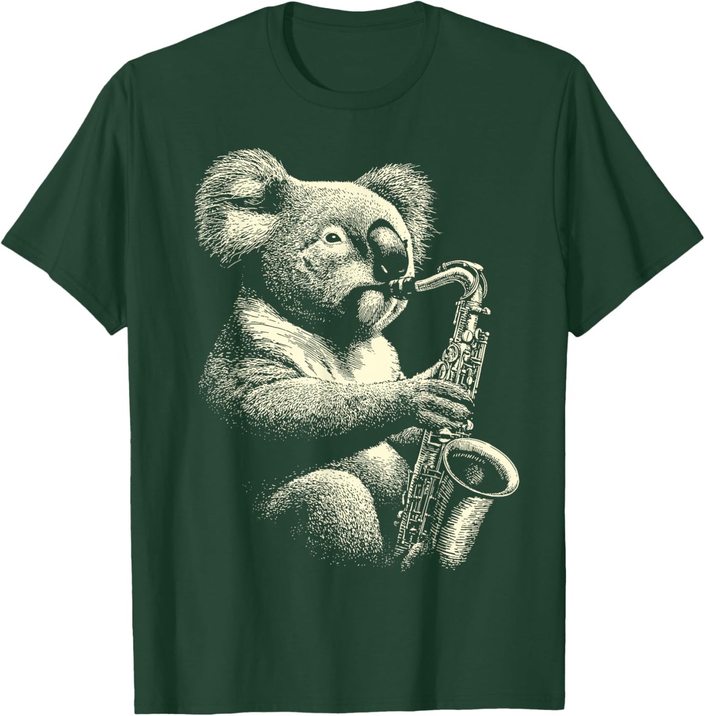 Cute Koala Playing Saxophone Player Funny Jazz Musician T-Shirt - T-Shirt | Forest