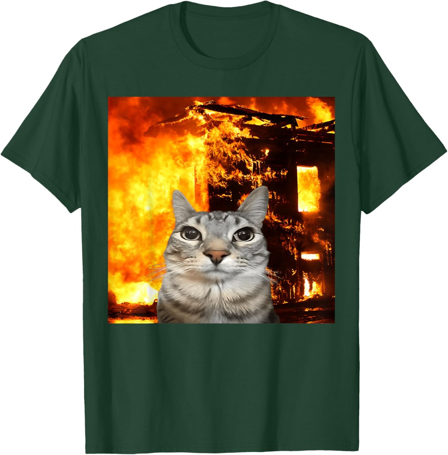 Funny Cat Meme Boys Girls Kids Women Men Teens Silly Graphic T-Shirt - T-Shirt | Forest
