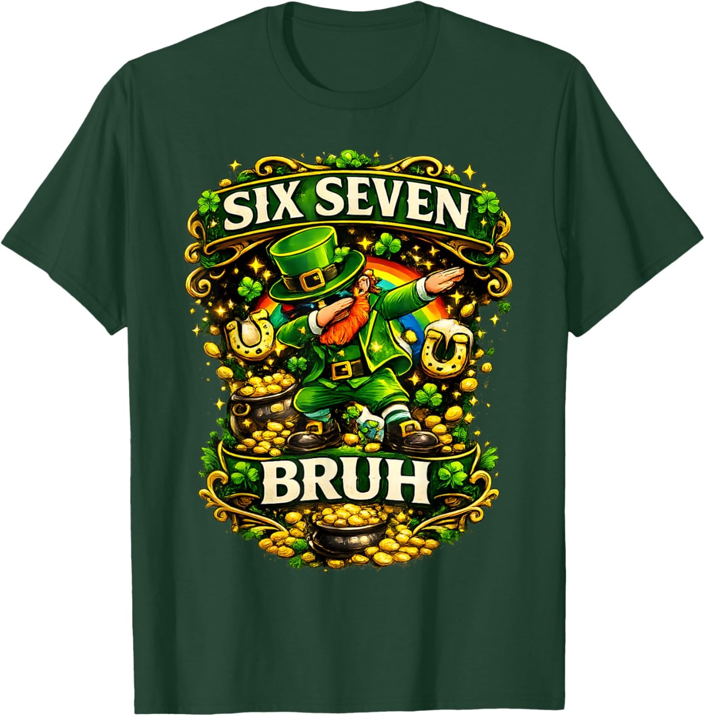 Bruh 67 six Seven Patrick's Day for Kids Boys Men Women Meme T-Shirt - T-Shirt | Forest