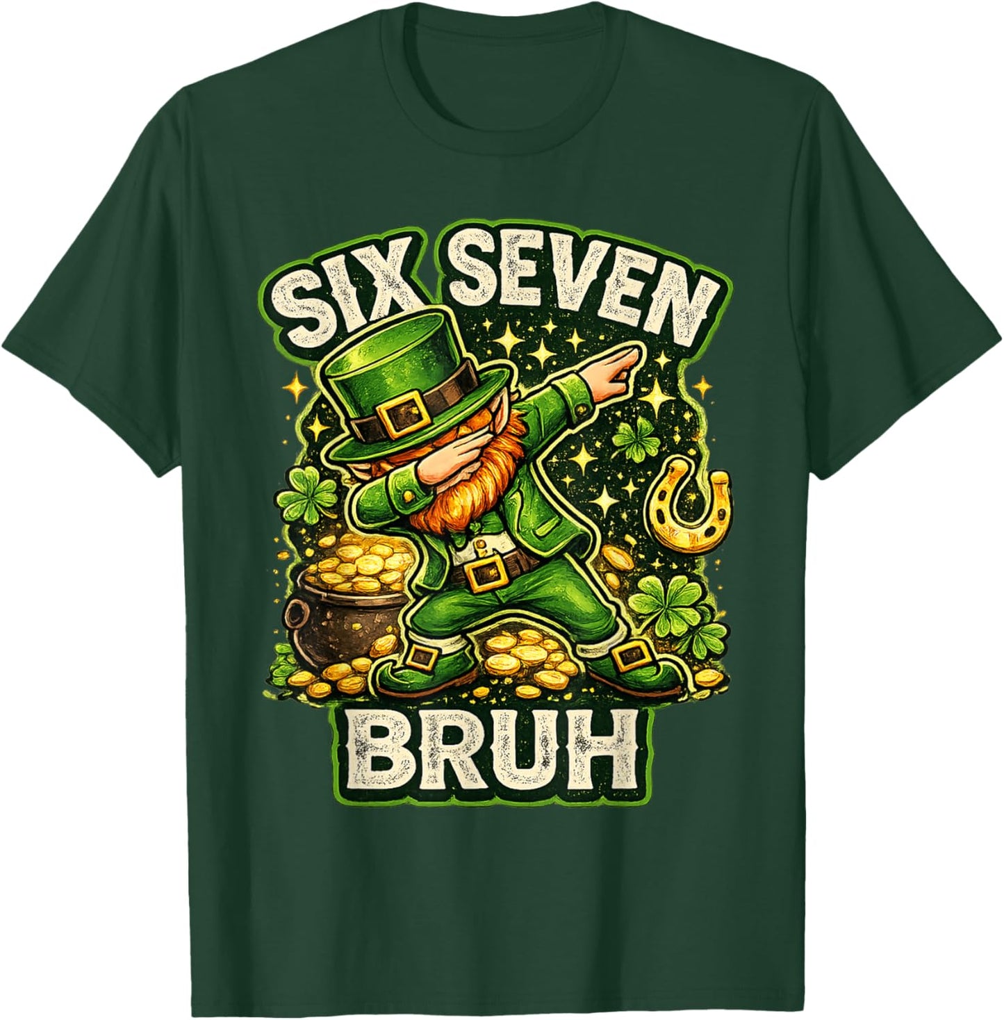 Bruh St Patricks Day Six Seven Kids Boys Men Women 67 Meme T-Shirt - T-Shirt | Forest